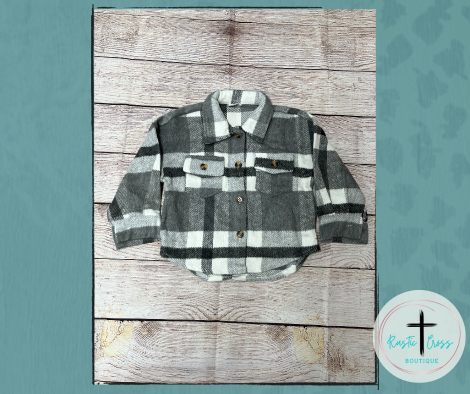 Kids Plaid Fleece Shacket