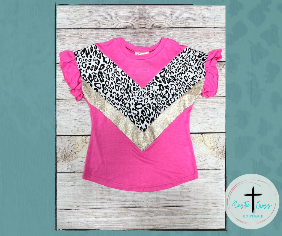 Pink Animal Ruffle T