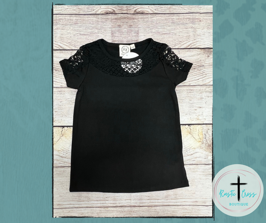 Black Lace Detail Tee